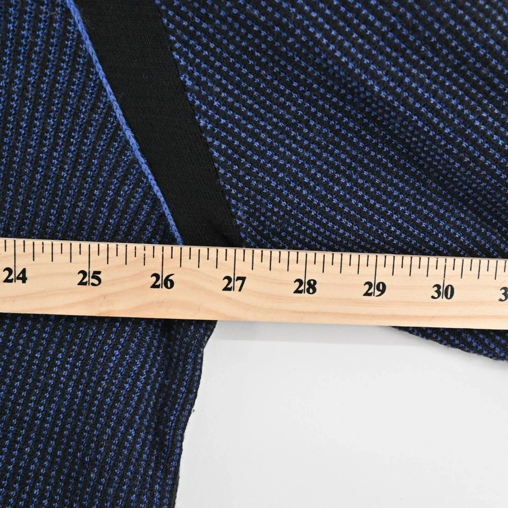 ROBERT GRAHAM Mens Blue Quarter Zip Sweater Sz XL Wool Waffle Knit Pullover Mock